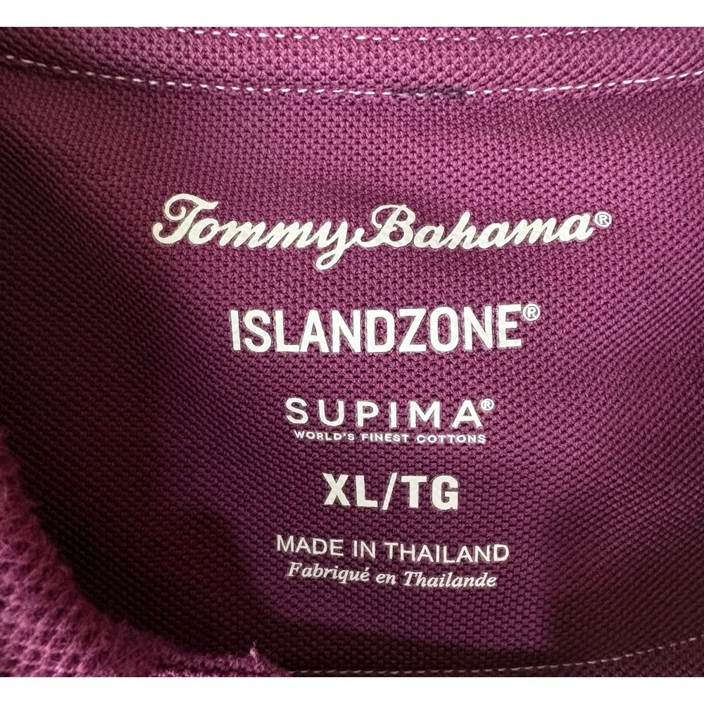 Tommy Bahama Island Zone Supima‎ Shirt Mens Sz XL Magenta Logo Long Sleeve
